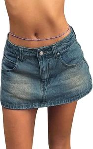 กระโปรงผ้ายีนส์ของผู้หญิงกระโปรงผ้าเดนิมป้องกันริ้วรอยน้ำหนักเบาระบายอากาศได้ดีปรับได้ตามต้องการ - Product Image 5