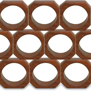 ห่วงใส่ผ้าเช็ดปากทำจากไม้อะคาเซียแหวนผ้าเช็ดปากทรงกลมสำหรับตกแต่งโต๊ะแบบหรูหราสำหรับงานแต่งงานและสำหรับโอกาสพิเศษ - Product Image 4