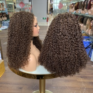 Raw Curly <b>Wig</b> Vendors Super Double Drawn 5X5 Lace Closure 100% Human Hair <b>Pixie</b> Curly <b>Wigs</b> - Product Image 1