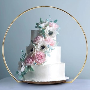 แท่นวางเค้กไม้และโลหะรูปทรงกลมสำหรับงานแต่งงานโรงแรมงานปาร์ตี้ - Product Image 4