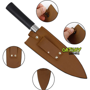 Gaine en cuir de vache pour couteaux de chasse faits à la main noir et couleur Browne conceptions personnalisées vente entière - Product Image 2