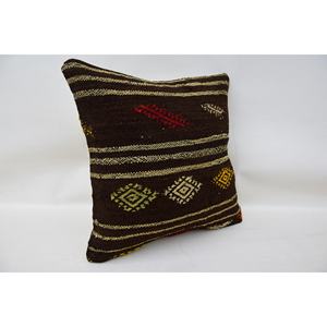 หมอนผ้าวูลสีน้ำตาลถัก18X18นิ้วสุดหรูถักทอด้วยดอกไม้สไตล์วินเทจลายใบไม้สำหรับห้องครัว - Product Image 2