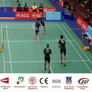พื้นสนามแบดมินตัน PVC แบบพกพา T-REX ได้รับการรับรองจาก BWF ขนาด 1.8x15 เมตร สีเขียว-น้ำเงิน สำหรับกีฬาในร่ม - Product Image 3