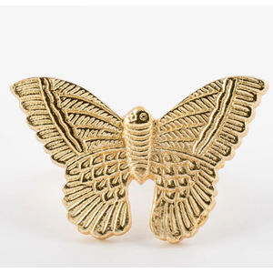 Merveilleux design métal or papillon design rond de serviette anneaux de serviette à la main porte-mouchoir ensemble de 4 pinces à serviette - Product Image 3