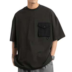 Camiseta de Hombre con Hombros Caídos, Corte Regular, 100% Algodón, Logotipo Frontal, Transpirable, Muestra Gratis, Envío Gratis, en Caja de Lujo - Product Image 5