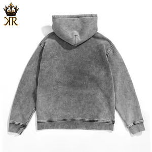 Sudadera con Capucha Personalizada OEM para Hombre, Lavado Ácido, 100% Poliéster, Color Sólido, Alta Calidad, Talla Grande - Product Image 4