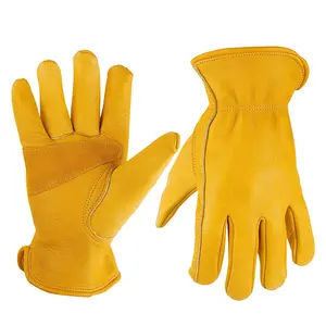 Guantes de trabajo al por mayor guantes de seguridad de cuero superventas guantes de soldadura de cuero partido De Vaca para industrial