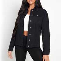 Chaqueta Vaquera para Mujer, Corte Clásico, Color Sólido, Cierre de Botones, Estilo Casual, Otoño, Tela de Algodón Lavado
