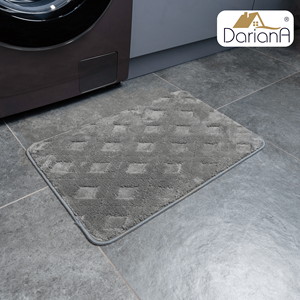 DarianA Towel Soft Tapis de sol moderne 100% polyester couleur unie fin écologique absorbant séchage rapide antidérapant avec support en caoutchouc - Product Image 3