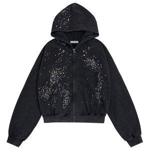 Sweat-shirts à strass légers et décontractés avec un design tendance en pierres de cristal - Product Image 1