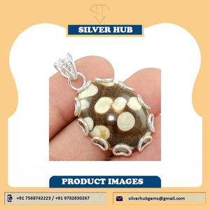 Pendentif de mode fait main en argent sterling massif 925, style ethnique, avec pierre précieuse naturelle Jaspe Arachide, pour femmes, fournisseur en gros ODM - Product Image 5