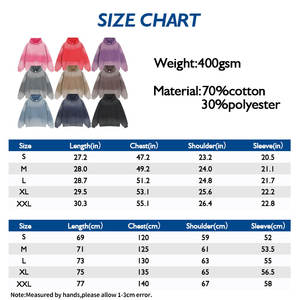 เสื้อฮู้ดแบบย้อนยุคสำหรับผู้ชาย3D 400GSM ซักแบบกรดไล่ระดับสีลายเกล็ดหิมะสำหรับ400GSM เฟรนช์เทอร์รี่พัฟขนาดใหญ่ทำตามสั่ง - Product Image 3