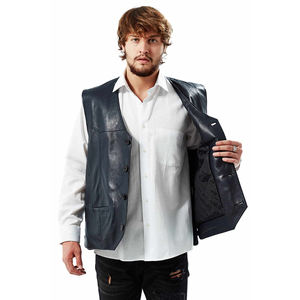 Chalecos de Cuero Genuino de la Mejor Calidad para Hombre, Chaleco de Motociclista de Alta Calidad con Logotipo Personalizado, Ropa de Invierno a la Moda - Product Image 4