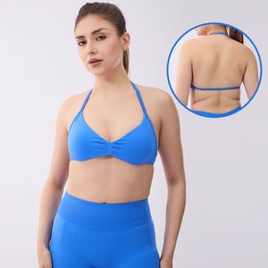 สปอร์ตบราออกกำลังกายในยิมโยคะฟิตเนส2025ใหม่บราเปิดหลังแบบเรียบสายคล้องคอไร้รอยต่อบราออกกำลังกายปรับแต่งได้ - Product Image 4