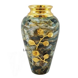 Modern Enameled <b>Sticker</b> Applied Vase and Pots With Golden Color Top and Neck Custom Packaging and Logo Available at Lowest Price - Product Image 1