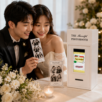 Boîte à lumière LED avec logo personnalisé, écran tactile, imprimante de reçus et de photos pour machine de photomaton de cérémonie de mariage, impression photo couleur