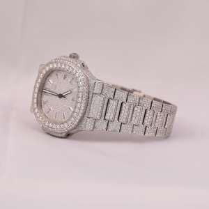 Reloj Cronógrafo de Cuarzo de Acero Inoxidable para Hombre, de Lujo, Edición Limitada, con Diamantes Moissanite, Ideal para Fiestas - Product Image 4