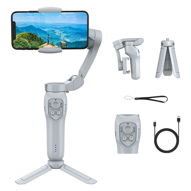 Best Price 3 Axis Foldable Gimbal Stabilizer with Inception for Cellphone Action Camera  with Fast Charging