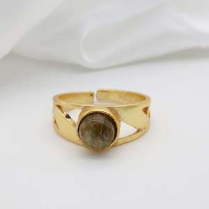 Handmade Stylish Boho <b>Rings</b> Men Natural <b>Labradorite</b> Cut Diamond Gold Plated Inlay Setting Wholesale Fashionable Jewelry Parties - Product Image 5