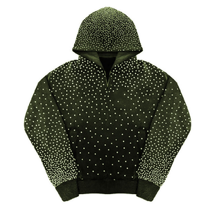 Sudadera con Capucha y Logotipo Personalizado con Pedrería |   Sudadera con Capucha de Moda Brillante |   Fábrica OEM - Product Image 3
