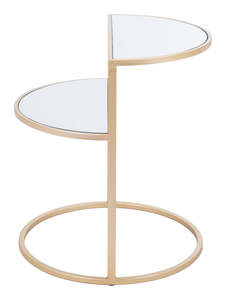 Top vente Table d'appoint au design luxueux Table d'appoint à demi-rond avec cadre en métal en verre pour la décoration de la chambre à coucher du salon - Product Image 4