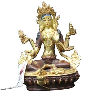 Estatua de artesanía tibetana, escultura verde, Tara, budismo, acabado antiguo, Metal de bronce, alta calidad, religioso indio - Product Image 4