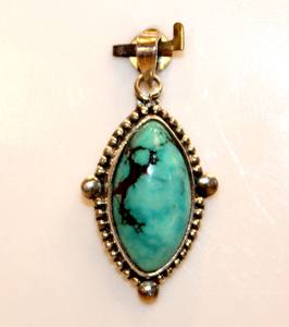 Colgante de Piedra Preciosa con Bisel de Turquesa en Forma de Gota, Estilo Bohemio, Popular y de Moda, Joyería Artesanal - Product Image 3