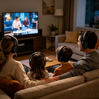 Auriculares Inalámbricos para TV con Base de Carga Automática, Auriculares de Larga Duración para Personas con Discapacidad Auditiva y Cine en Casa Familiar