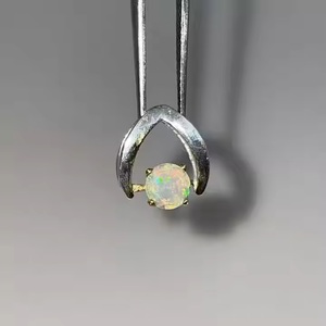 Colgante de ópalo de fuego etíope estilo Vintage 925 plata esterlina pulido ópalo blanco piedra preciosa joyería cristiana hecha principalmente latón - Product Image 1