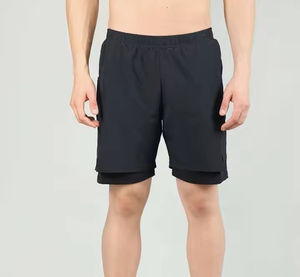 ¡Novedad de 2025! Pantalones cortos para hombre, pantalones cortos personalizados de algodón liso teñido, ecológicos, a prueba de viento, de cintura alta, informales, con cordón para - Product Image 1