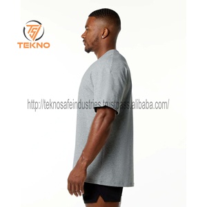 Camiseta de longitud larga de gran tamaño para hombre de algodón 100% Premium, camiseta de longitud larga transpirable de alta calidad con estampado personalizado - Product Image 3