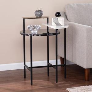 Highly Popular <b>Metal</b> <b>Side</b> <b>Table</b> with Antique Detailing Offering an Elegant Touch to Both Modern and Vintage Styled Living Rooms - Product Image 1