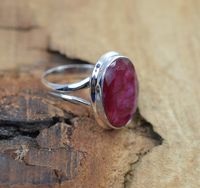 Bague en rubis rouge, argent sterling 925 plaqué rhodium, pierre précieuse de coupe ovale, bijoux de luxe faits à la main, certifiés IGI, style vintage, tendance