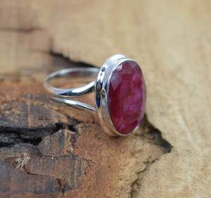 Red Ruby Ring 925 Sterling Silver Faceted Gemstone Handmade Jewelry Women Elegant Fashion Gift - Product Image 2