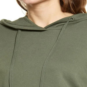 เสื้อฮู้ดผ้าฝ้ายเรียบแบบโอเวอร์ไซส์สำหรับผู้หญิง รับสกรีนลายปัก เสื้อฮู้ดผู้หญิงดีไซน์ใหม่ ระบายอากาศได้ดี - Product Image 4