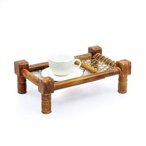 Plateau de service en bois d'acacia le plus vendu de luxe avec le plateau de conception simple de poignée pour la décoration d'hôtel de maison de restaurant. - Product Image 6