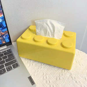 Boîte à mouchoirs de style LEGO, design cartoon, en plastique, avec matériaux en laiton et en tissu - Product Image 4