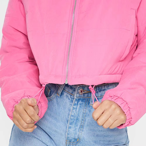 Veste courte pour femme de haute qualité, fermeture éclair intégrale, légère, réversible, en laine tissée, dernier style, vente en gros, mode - Product Image 6