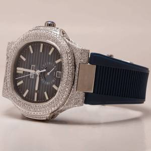 RB Gems Luxe Top Marque En Acier Inoxydable Automatique Mécanique Diamant Montre VVS Moissanite Personnalisé Bande Noire Hommes - Product Image 3