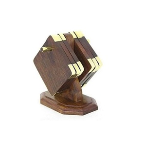 Natural Wooden Coaster Unique Design Kitchenware Round Shape Cup <b>Glass</b> Coasters For Use <b>Table</b> Top Cheap Price Product - Product Image 4