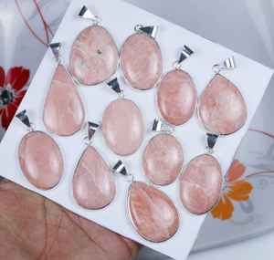 Amazonita Rosa natural increíble de alta calidad, piedras preciosas sueltas de alto pulido, superposición de plata, bisel, colgante, proveedores de joyería de moda - Product Image 1