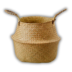 PANIERS DE VENTRE EN SEAGRASSE Naturelle avec Poignées Panier en Paille Élégant et Fonctionnel pour la Décoration de Maison Rustique Moderne - Product Image 1