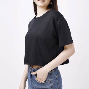 Nueva Camiseta corta de manga corta a la moda con logotipo personalizado, ropa de verano, Top corto para mujer, camisetas cortas con logotipo personalizado de alta calidad, camiseta - Product Image 3