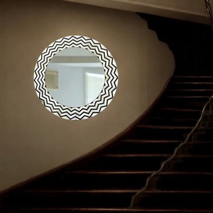 Miroir cosmétique en verre lumineux réglable en hauteur, lumières LED à 3 couleurs à intensité variable, design pliable, portable, mural, fait à la main - Product Image 5