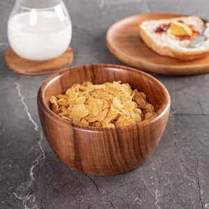 Glowin fashion Grand bol en bois naturel gratuit fabriqué à la main en bois sans danger pour les aliments Cuisine moderne Grand bol en bois - Product Image 2