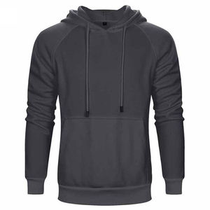 Casual de manga larga con cremallera Sudadera con capucha de los hombres de color sólido Fitness Sudadera con capucha de los hombres de moda al por mayor - Product Image 4