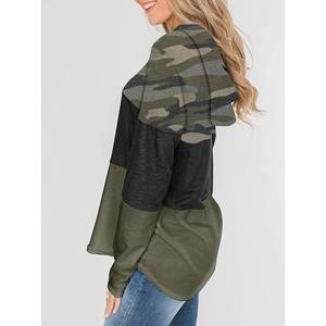 Sudadera con capucha y bolsillos sueltos de lana de algodón de peso pesado sólido con logotipo personalizado sudadera de gran tamaño de alta calidad para mujer - Product Image 5