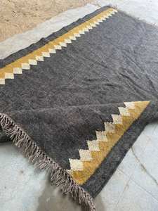 4x6 lana hecha a mano y yute Kilim Dhurrie alfombra patrón geométrico Color personalizado lavable diseño indio tradicional - Product Image 5