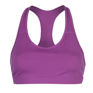 Soutien-gorge de sport simple en dentelle à maintien élevé en spandex/nylon pour femmes avec logo frontal, bretelles réglables, respirant - Product Image 4