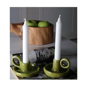 Handmade Ceramic Candle Holder for Home Living Room Bedroom <b>Decor</b> Rustic Elegant Modern Style - Product Image 3